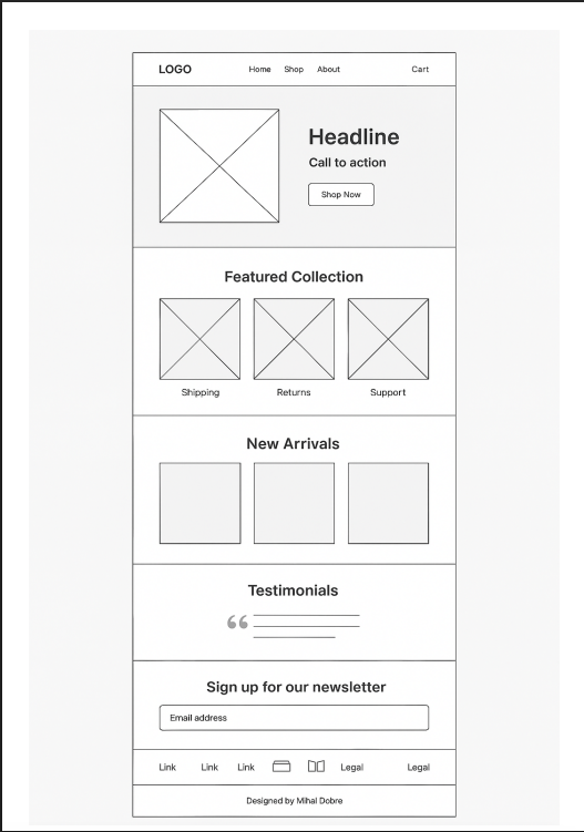 Free Shopify Homepage Wireframe 1 Shopify Homepage Wireframe
